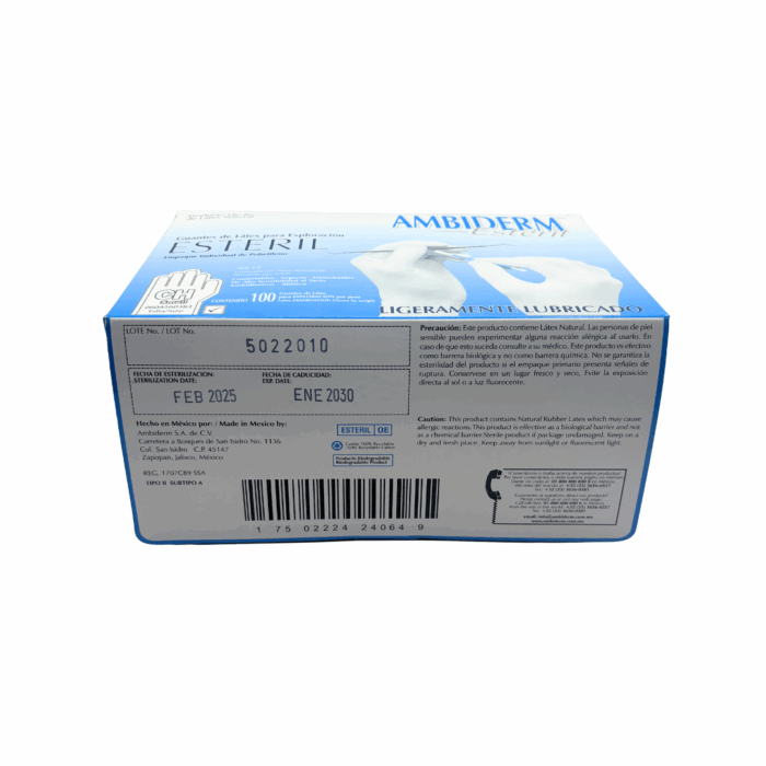 Guante de latex Ambiderm empaque individual BacMedical 6