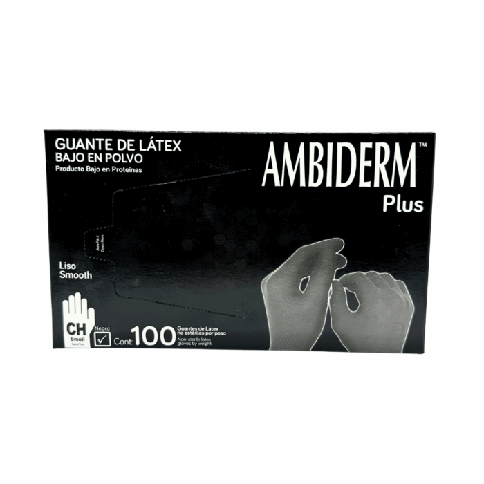 Guante de latex negro Ambiderm chico BacMedical 1