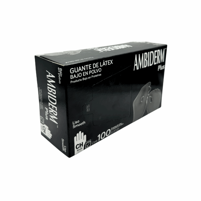 Guante de latex negro Ambiderm chico BacMedical 2