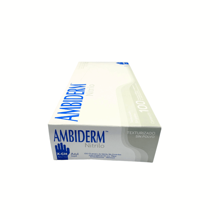 Guante de nitrilo azul Ambiderm extra chico BacMedical 3