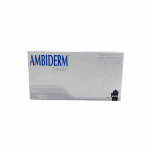 Guante de nitrilo negro Ambiderm talla extra chico caja con 100 piezas