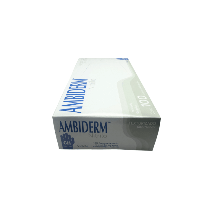 Guante de nitrilo violeta Ambiderm chico BacMedical 3