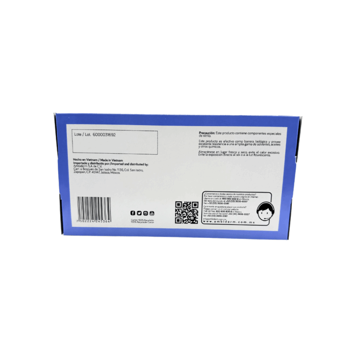 Guante de nitrilo violeta Ambiderm chico BacMedical 4