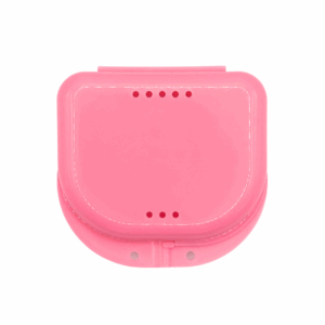 Caja para ortodoncia de plastico de color rosa con 10 piezas