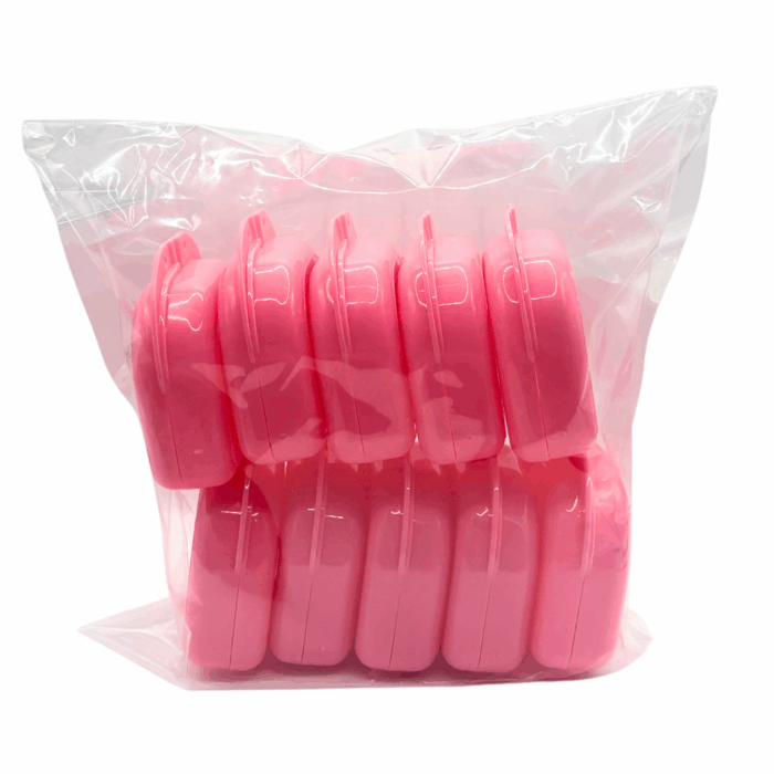 Caja para ortodoncia de plastico rosa BacMedical 3