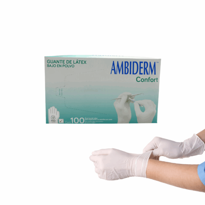 Guante de latex Ambiderm Confort talla grande BacMedical 1