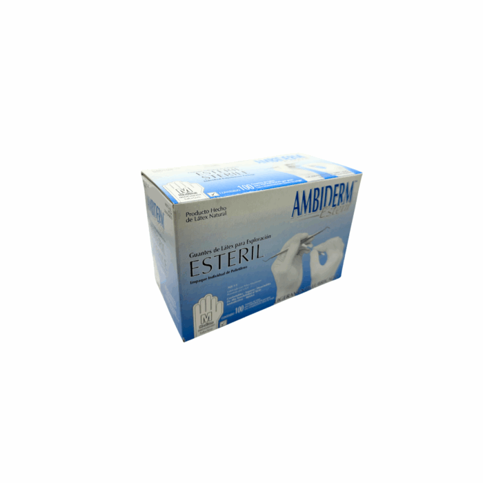 Guante de latex esteril Ambiderm mediano BacMedical 2
