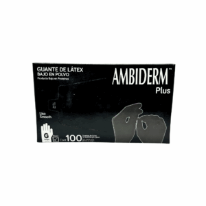 Guante de látex negro Ambiderm talla grande caja con 100 piezas
