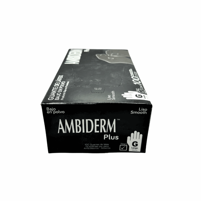 Guante de latex negro Ambiderm grande BacMedical 3