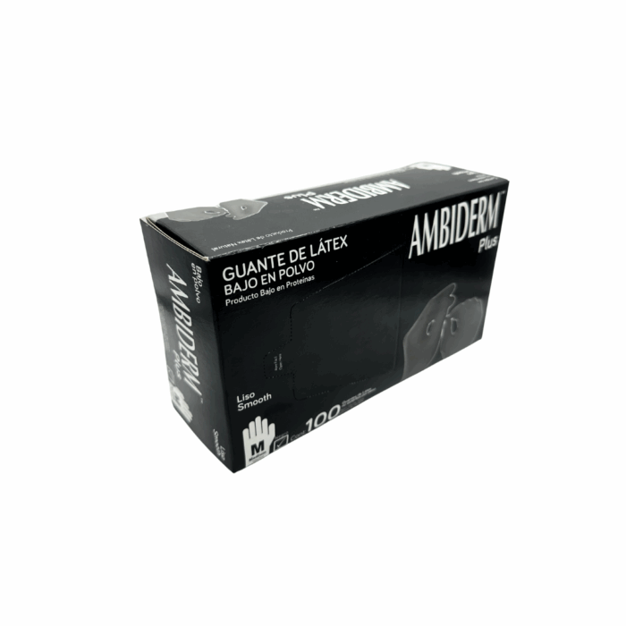 Guante de latex negro Ambiderm mediano BacMedical 2