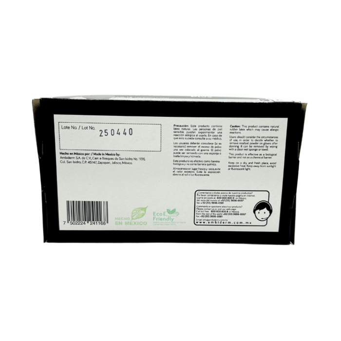 Guante de latex negro Ambiderm mediano BacMedical 4