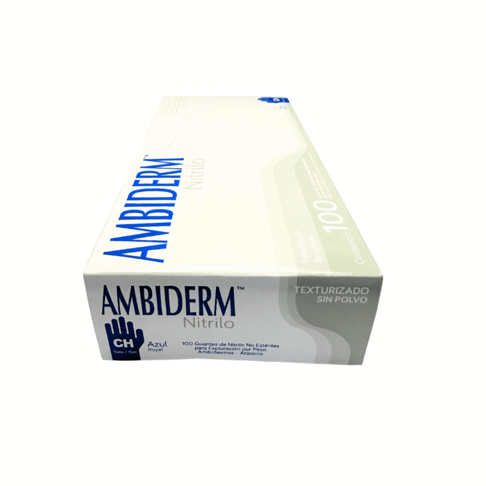 Guante de nitrilo azul Ambiderm chico BacMedical 3