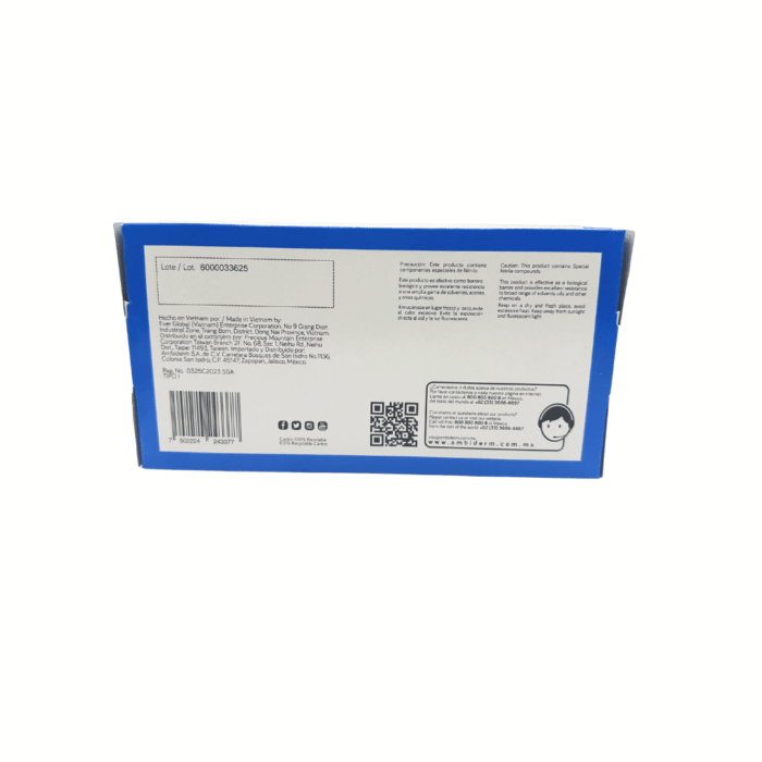 Guante de nitrilo azul Ambiderm chico BacMedical 4