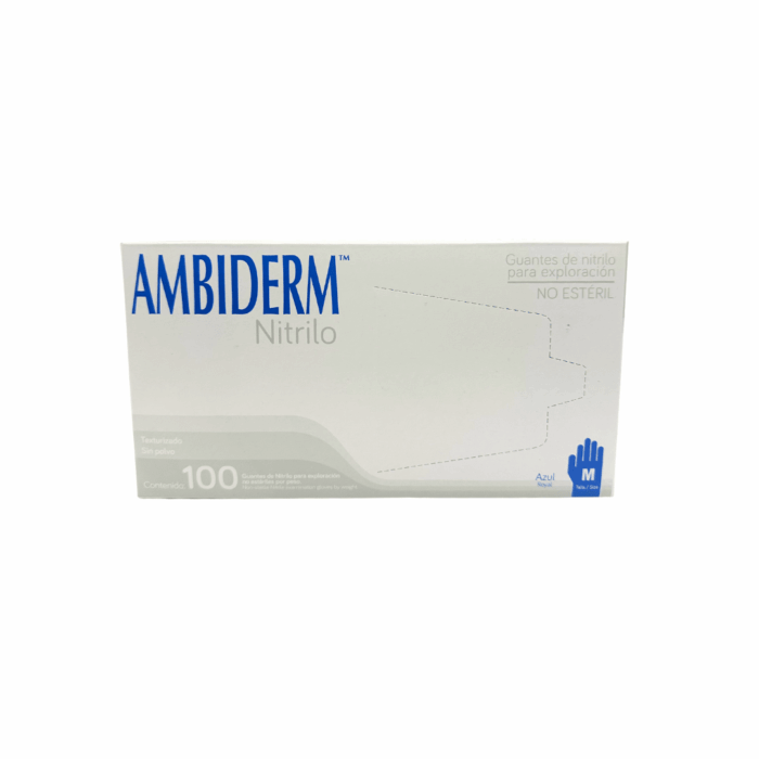Guante de nitrilo azul Ambiderm mediano BacMedical 1