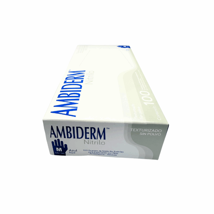 Guante de nitrilo azul Ambiderm mediano BacMedical 3