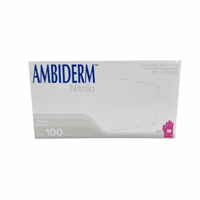 Guante de nitrilo rosa Ambiderm mediano BacMedical 1