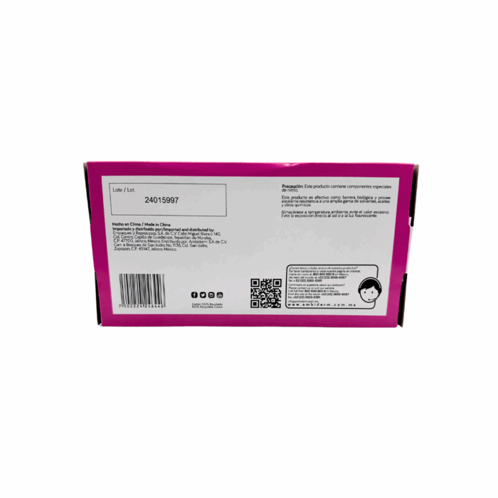 Guante de nitrilo rosa Ambiderm mediano BacMedical 4