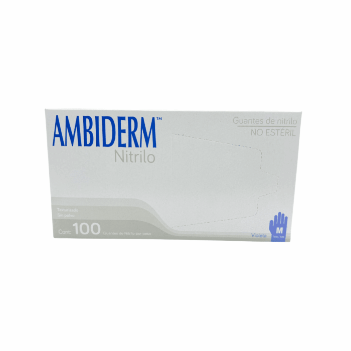 Guante de nitrilo violeta Ambiderm mediano BacMedical 1