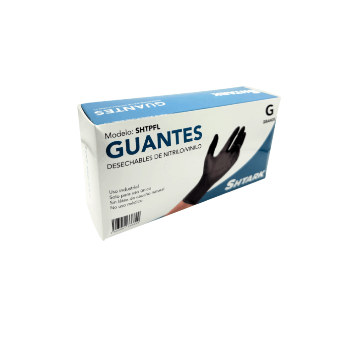 Guantes de nitrilo:vinilo negro Shtark grande BacMedical 2