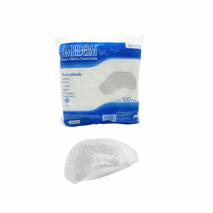 Gorro plisado Ambiderm 100 piezas BacMedical 1
