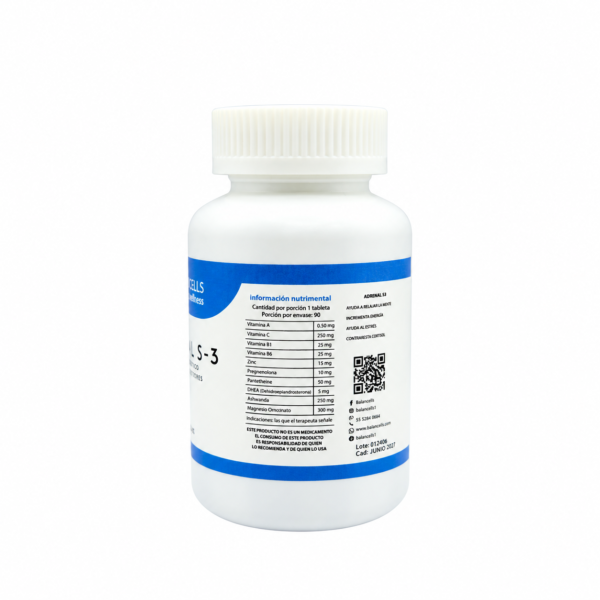 Adrenal S-3 Balancells 90 capsulas BacMedical 2