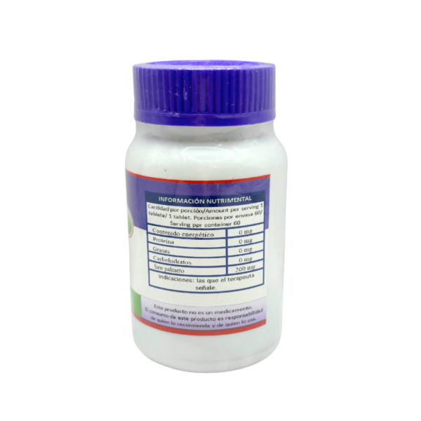 Saw palmeto 200 mg Órgano Ortomolecular BacMedical 2