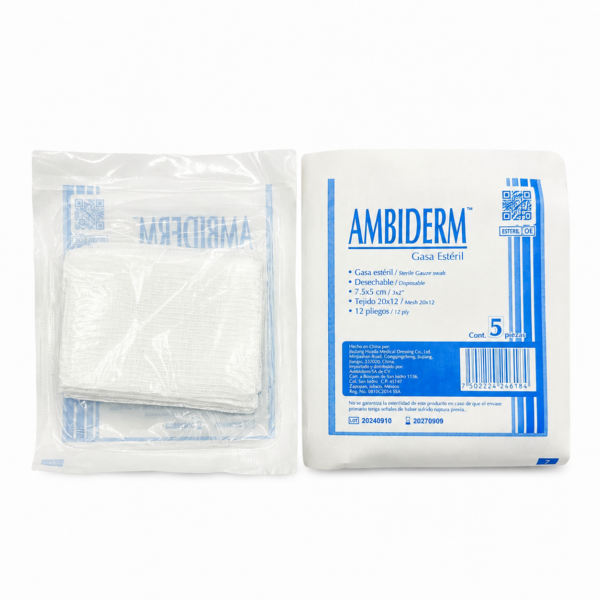 Gasa esteril Ambiderm 7.5x5 BacMedical 4 Gasa esteril Ambiderm 7.5x5 BacMedical 4