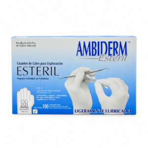 Guante de látex estéril Ambiderm con 100 piezas