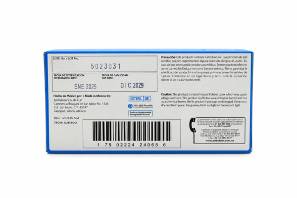 Guante de latex esteril Ambiderm mediano BacMedical 3