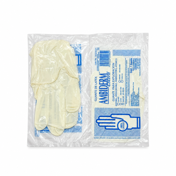 Guante de latex esteril Ambiderm mediano BacMedical 4
