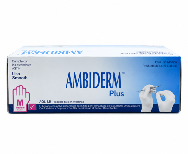 Guante de latex rosa Ambiderm BacMedical 2