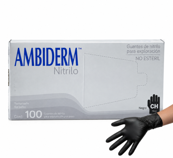 Guante de nitrilo negro Ambiderm BacMedical 1