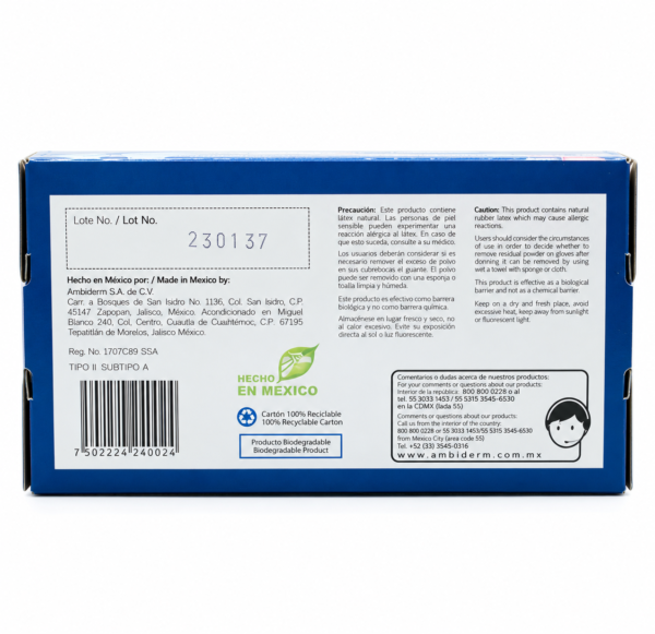 Gunaye de latex rosa Ambiderm BacMedical 4